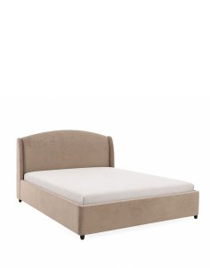 eleganckie łóżko dwuosobowe tapicerowane Venazio z pojemnikiem 160x200, taupe