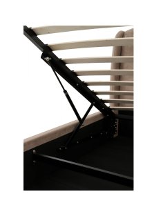 eleganckie łóżko dwuosobowe tapicerowane Venazio z pojemnikiem 160x200, taupe
