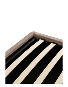 eleganckie łóżko dwuosobowe tapicerowane Venazio z pojemnikiem 160x200, taupe