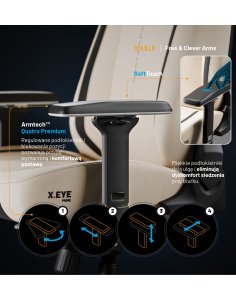beżowa fotel gamingowy, xeye prime diablo