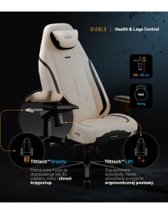 beżowy fotel gamingowy, xeye prime, diablo